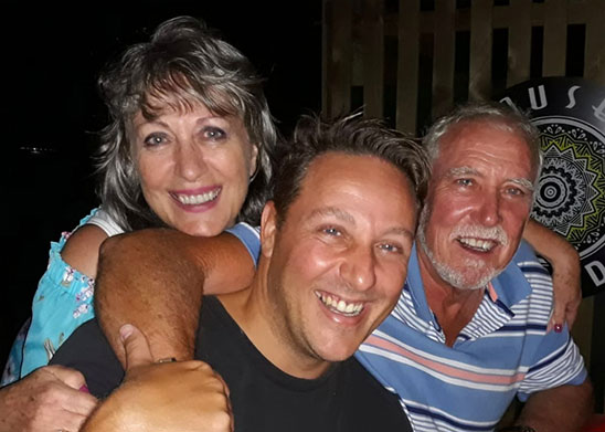 Owner Adrian Stander with his wife Marietta and son Adrian